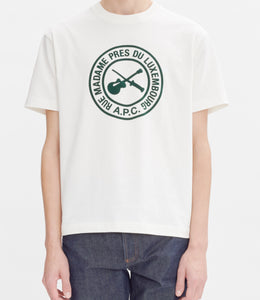 A.P.C. T-Shirt Boxy Guitare Poignard Blanc